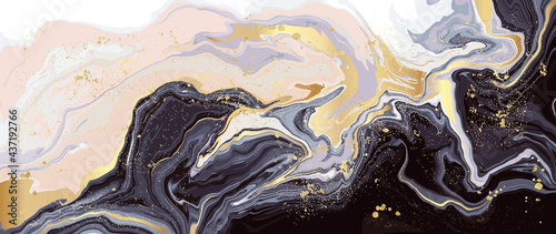 luxury wallpaper. Pink and black marble and gold abstract background texture. pink marbling with natural luxury style swirls of marble and gold powder.