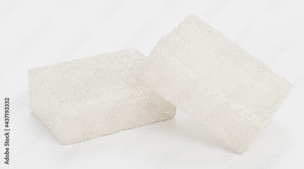 Realistic 3D Render of Sugar Cubes Realistic 3D Render of Sugar Cubes