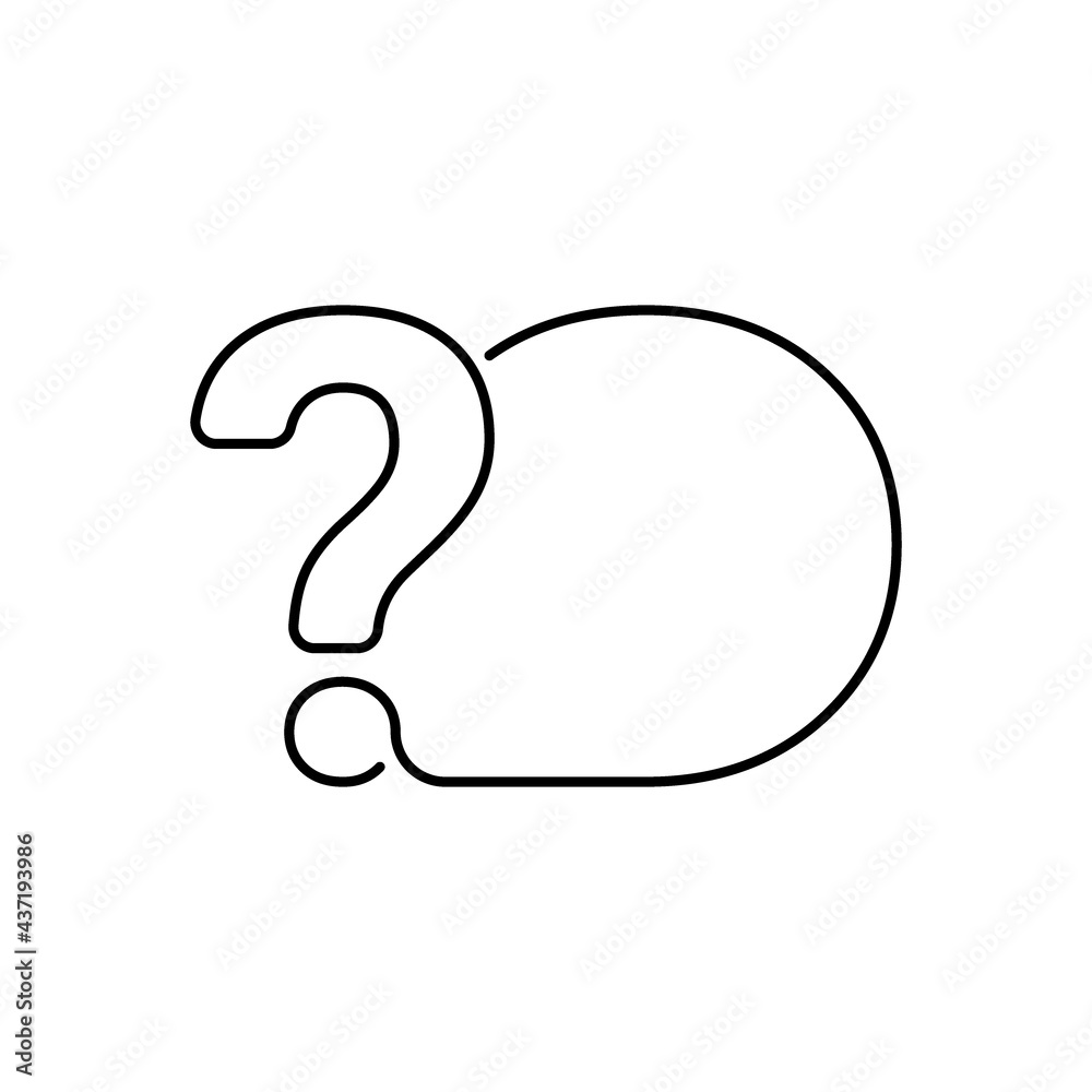 Question mark icon with line frame for text. Help, ask, support, Faq sign. Vector symbol Question mark icon with line frame for text. Help, ask, support, Faq sign. Vector symbol