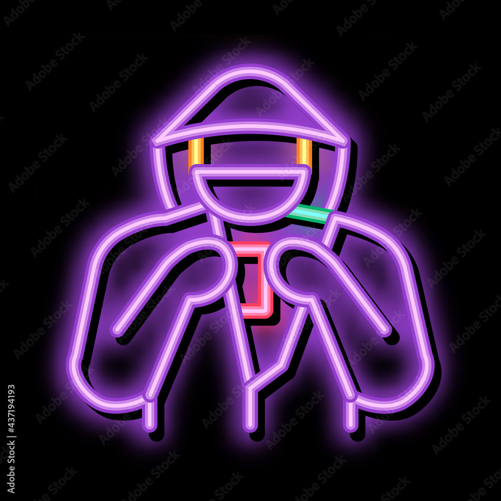 Shoplifter with Goods neon light sign vector. Glowing bright icon Shoplifter with Goods sign. transparent symbol illustration Shoplifter with Goods neon light sign vector. Glowing bright icon Shoplifter with Goods sign. transparent symbol illustration