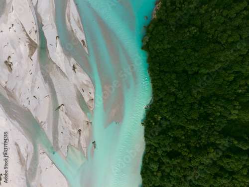 Tagliamento river from above, Friuli Venezia Giulia region, Italy