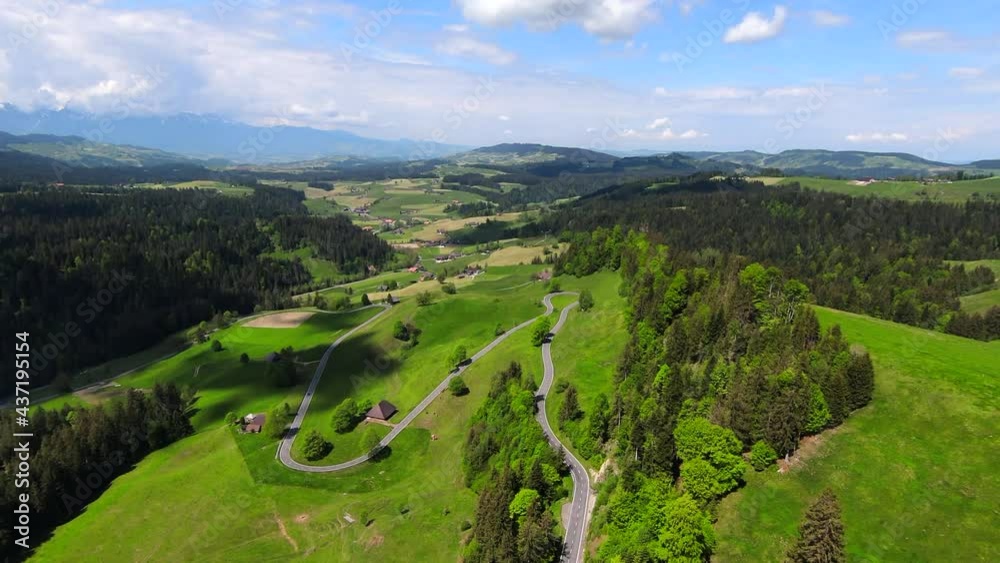 Ein 180 Grad Flug über den Schallenbergpass im Emmental, Schweiz