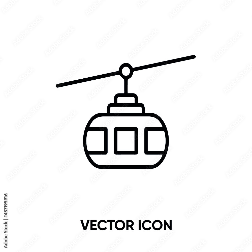 Obraz premium Ski lift vector icon. Modern, simple flat vector illustration for website or mobile app.Chairlift symbol, logo illustration. Pixel perfect vector graphics