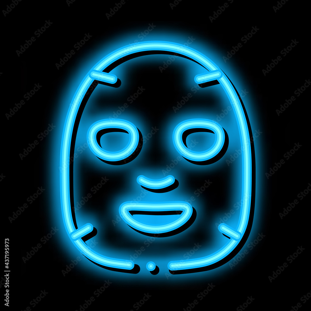 Facial Mask Skin Protect neon light sign vector. Glowing bright icon Facial Mask Skin Protect sign. transparent symbol illustration Facial Mask Skin Protect neon light sign vector. Glowing bright icon Facial Mask Skin Protect sign. transparent symbol illustration