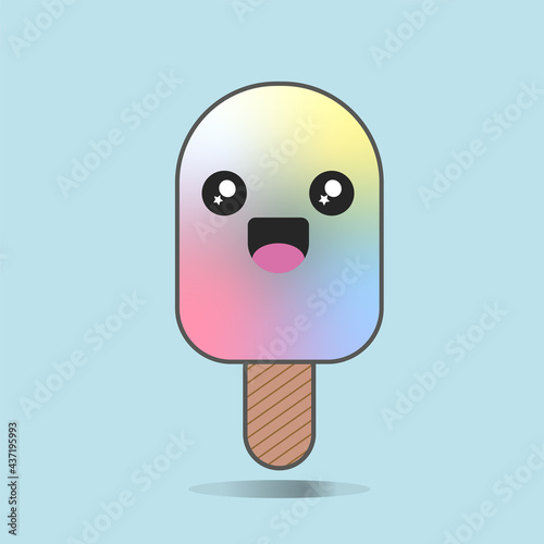 Glace mignonne couleur pastel dégradé