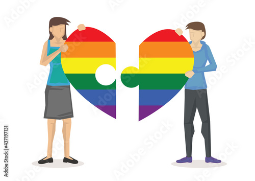 LGBT rainbow light with cartoon characters