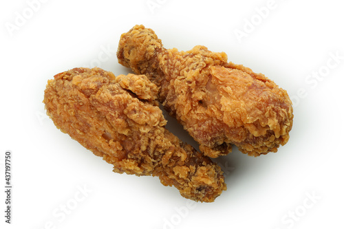 Tasty fried chicken isolated on white background