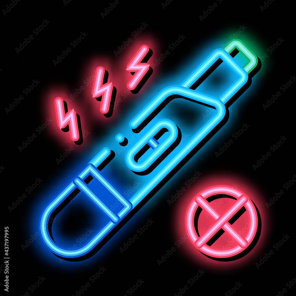Negative Pregnancy Test neon light sign vector. Glowing bright icon Negative Pregnancy Test sign. transparent symbol illustration