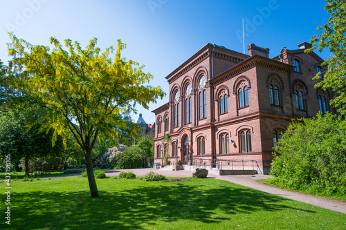 One of the historic university buildings in a beautiful garden in Lund Sweden © Michael Persson