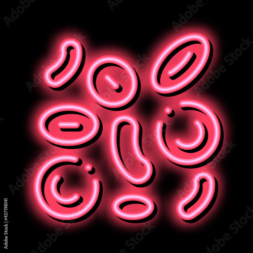 Erythrocyte In Blood neon light sign vector. Glowing bright icon Erythrocyte In Blood sign. transparent symbol illustration