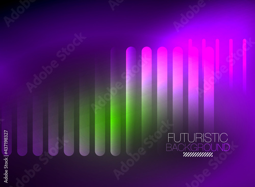 Bright neon color techno abstract background  shiny glowing neon lines in the dark background