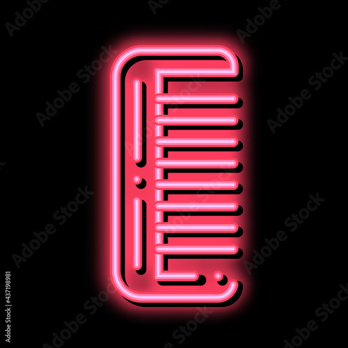 Hairbrush Hair Comb neon light sign vector. Glowing bright icon Hairbrush Hair Comb sign. transparent symbol illustration