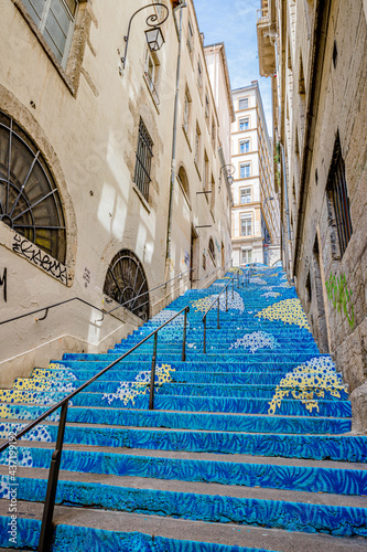 Escalier Mermet à  la Croix Rousse à Lyon © Gerald Villena
