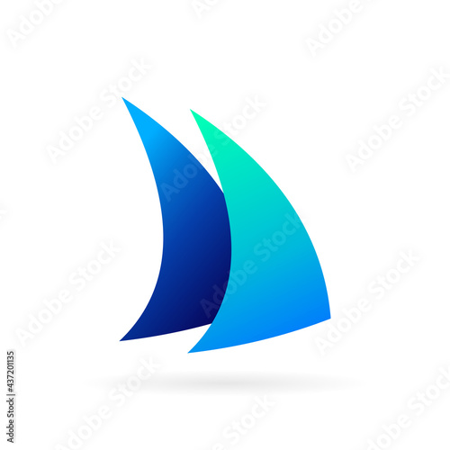 two fin logo with bold symbol