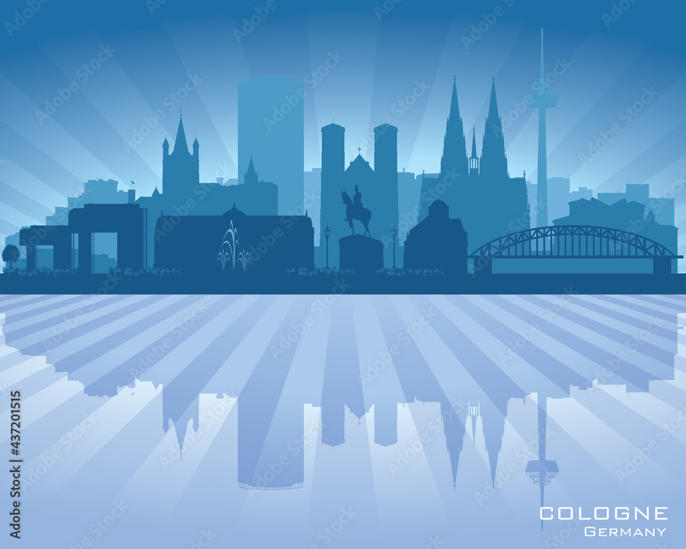 Cologne Germany city skyline vector silhouette