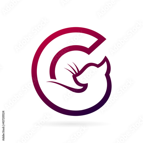cat logo letter c symbol