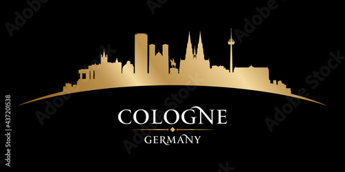 Cologne Germany city silhouette black background