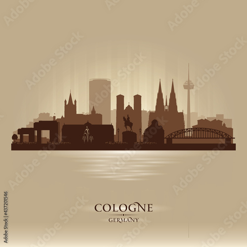 Cologne Germany city skyline vector silhouette
