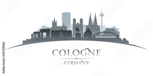 Cologne Germany city silhouette white background