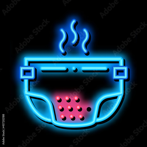 Smelly Diaper neon light sign vector. Glowing bright icon Smelly Diaper sign. transparent symbol illustration