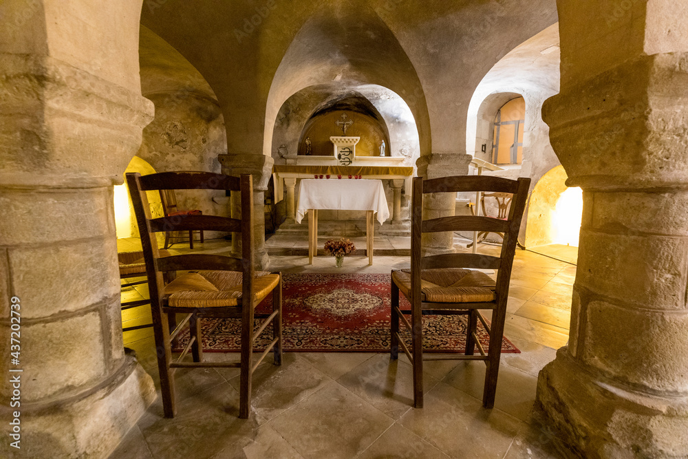 The crypt in the chapel in Noirmoutier in France on june 1st 2021