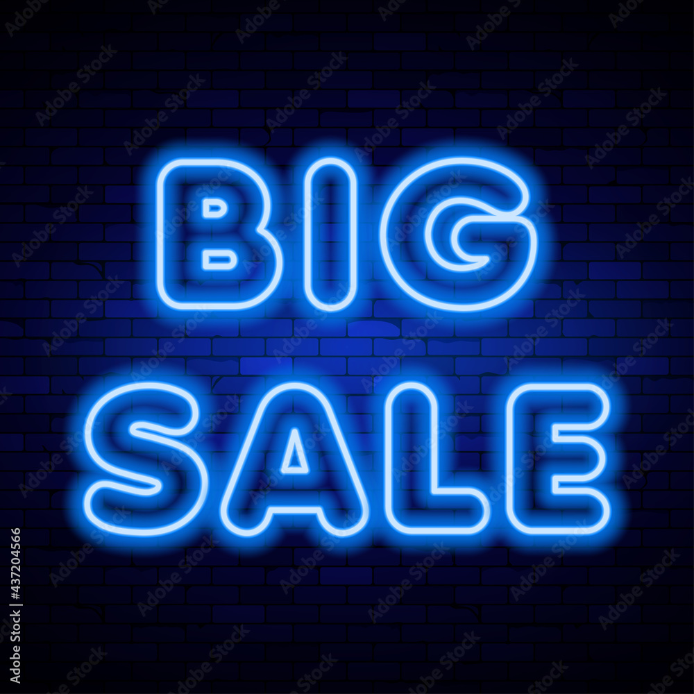 Glowing neon sign. Design element for banner ads Glowing neon sign. Design element for banner ads