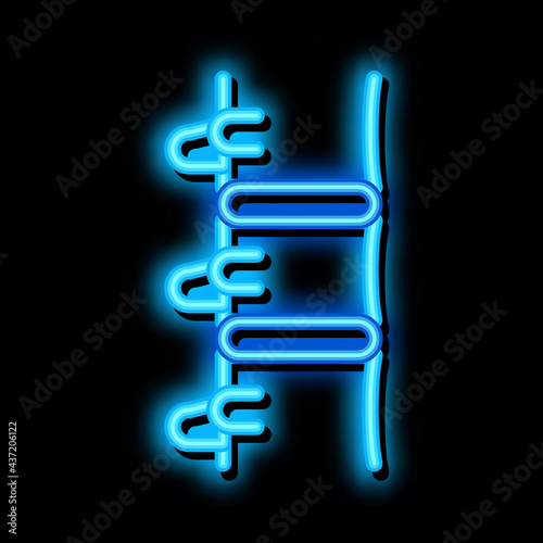 Human Spine neon light sign vector. Glowing bright icon Human Spine sign. transparent symbol illustration