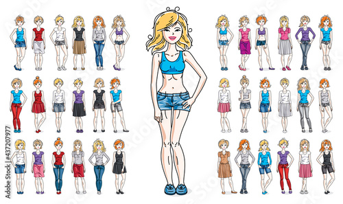 Women in casual wear vector...