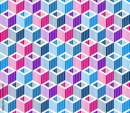 3D cubes seamless pattern v...