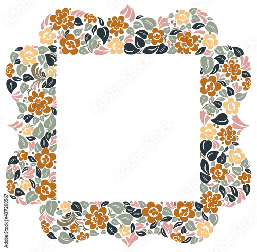 Floral frame made of leaves...
