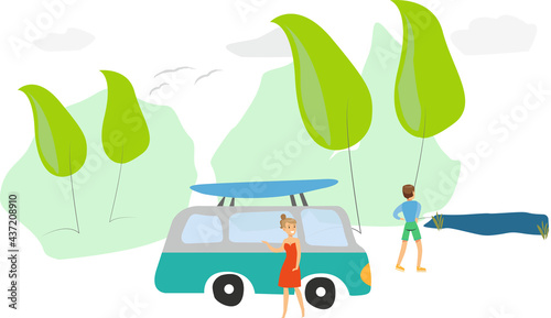 Camping Paar in der freien Natur