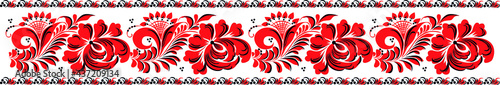 National ukrainian russian ornament. Petrykivsky ornament. Khohloma. 
