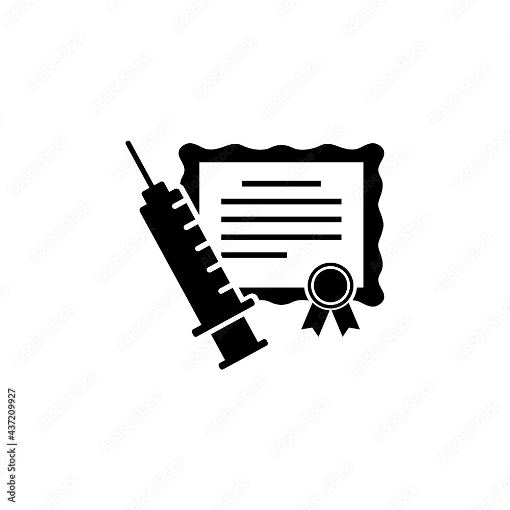 Vaccine icon, Covid-19, vaccination logo isolated on white background Vaccine icon, Covid-19, vaccination logo isolated on white background