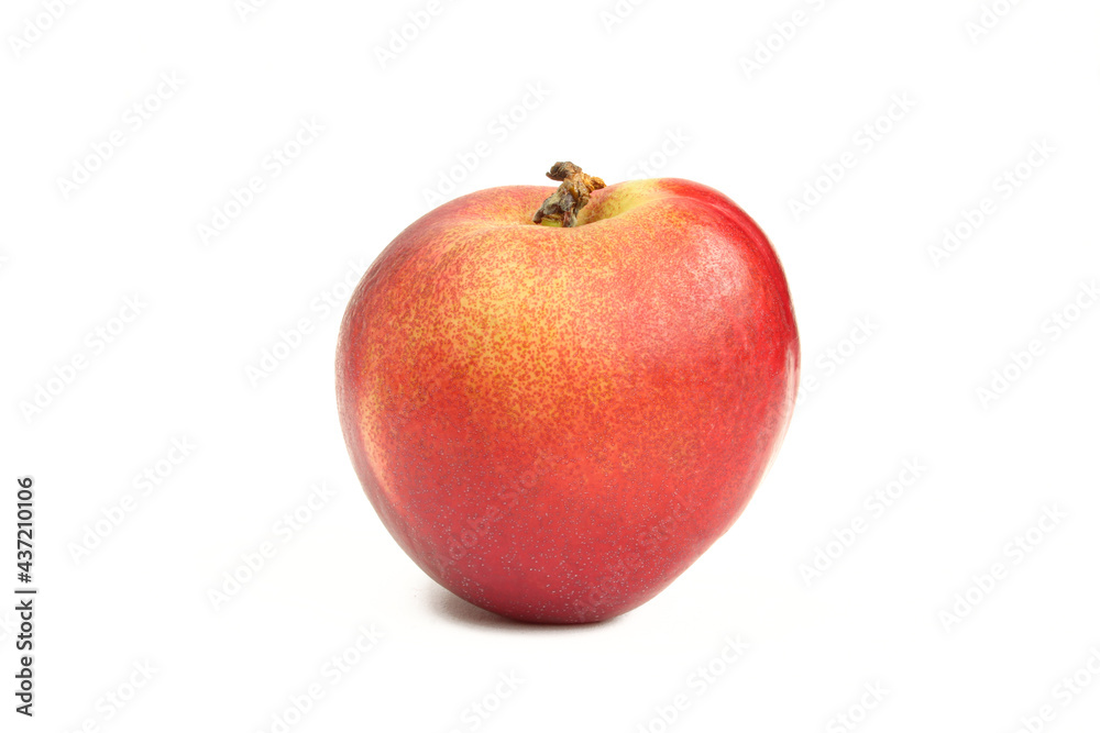Single nectarine isolated on white background. Delicious fruit Single nectarine isolated on white background. Delicious fruit