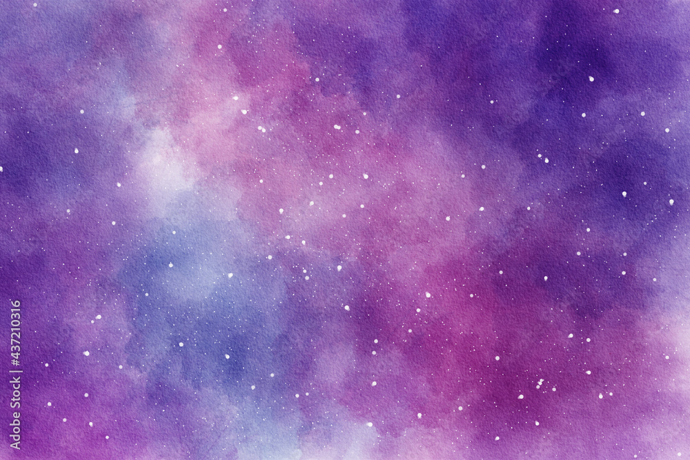 Watercolor abstract space starry sky background