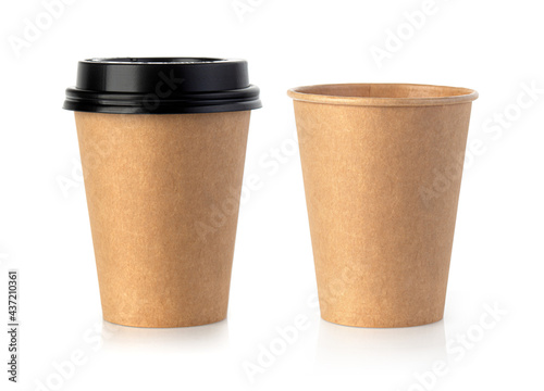 paper coffee cup i on the white
