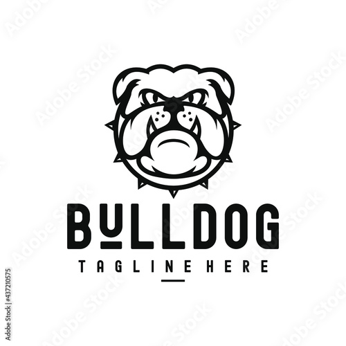Angry Bulldogs Lineart Logo Tamplate