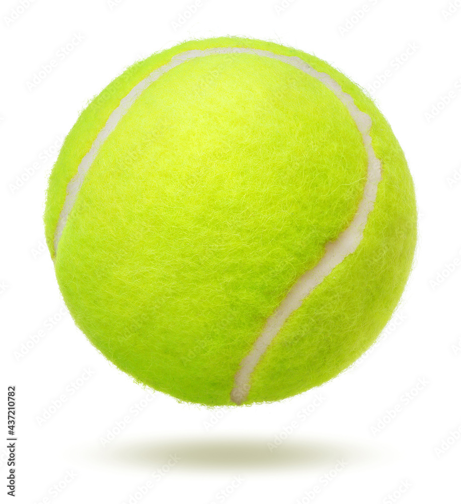 green tennis ball over white background