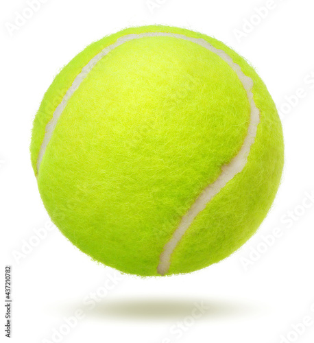 green tennis ball over white background © Pineapple studio