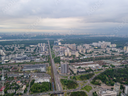 Residential area in Kiev. Aerial drone view. © Sergey