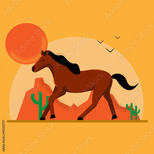 horse run free on wild west