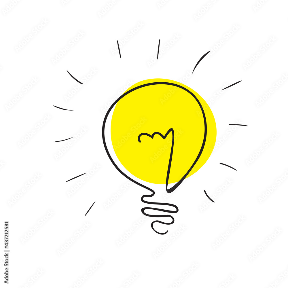 Hand drawn bulb, light bulb doodle sketch, lightbulb drawing Hand drawn bulb, light bulb doodle sketch, lightbulb drawing