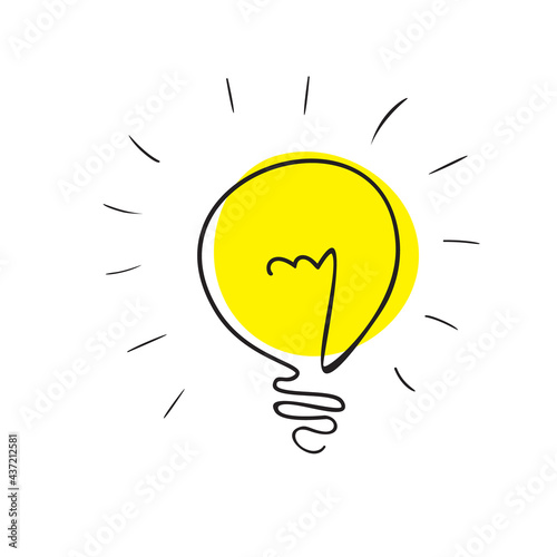 Hand drawn bulb, light bulb doodle sketch, lightbulb drawing