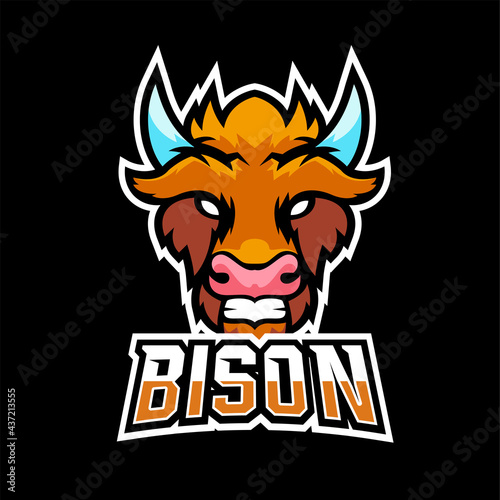 Bison sport or esport gaming mascot logo template, for your team