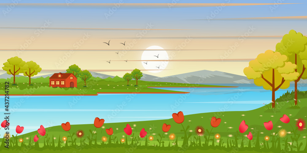 Naklejka premium Spring Background