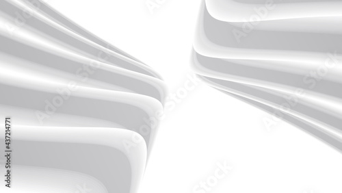Abstract background with 3d white monochrome close up shapes