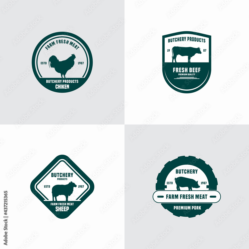 Obraz premium Butchery or meat shop vintage logo template
