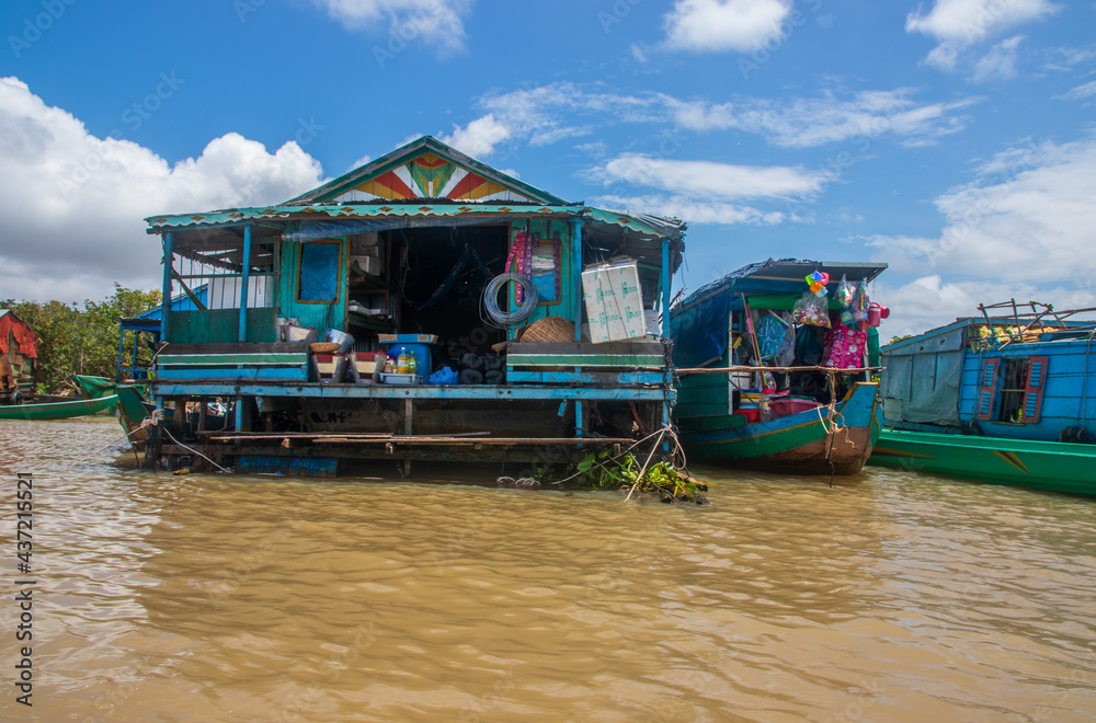 The floating village at Tonle Sap Lake Siem Reap Province Cambodia Southeast Asia The floating village at Tonle Sap Lake Siem Reap Province Cambodia Southeast Asia