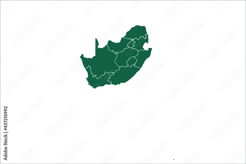 South Africa map Green Color on White Backgound	