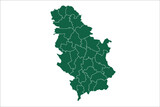 Serbia map Green Color on White Backgound	